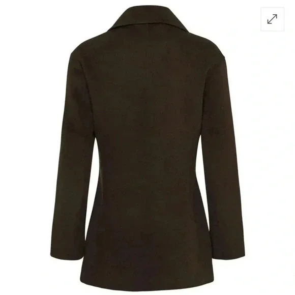 TOTEME NWT Structured Waist Jacket Chocolate Breasted Double Faced Wool 36 Brown